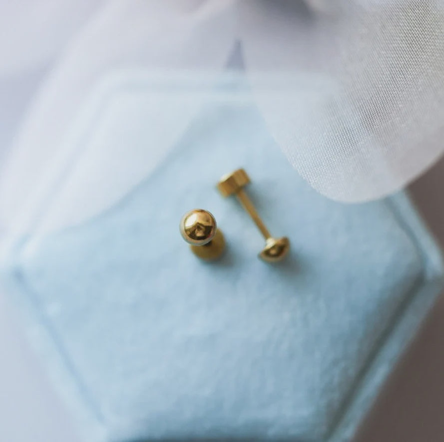 Tiny Gold Ball Studs