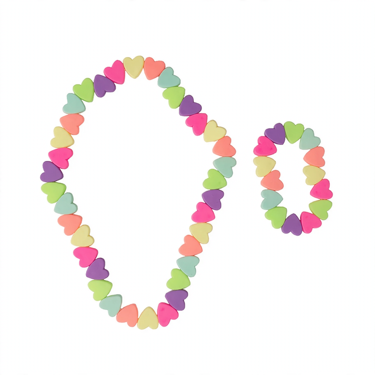 Sweet Tart Heart Necklace and Bracelet Set - 86122