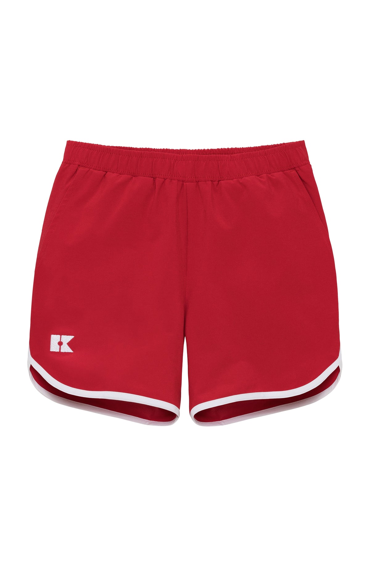 Boy's Retro Super Short - Red/White Piping
