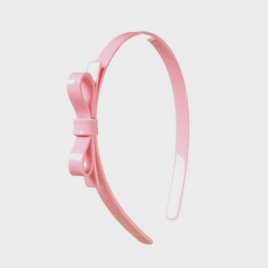 Vintage Pink Thin Bow Headband