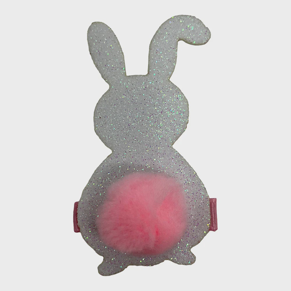 Glitter Bunny Clip - White