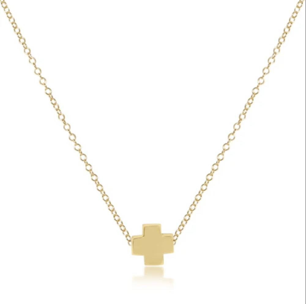 Egirl 14" Necklace Gold, Signature Cross