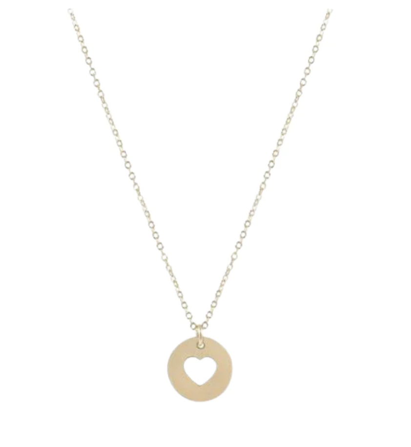 Egirl 14" Necklace Gold, Love, Small Gold Disk