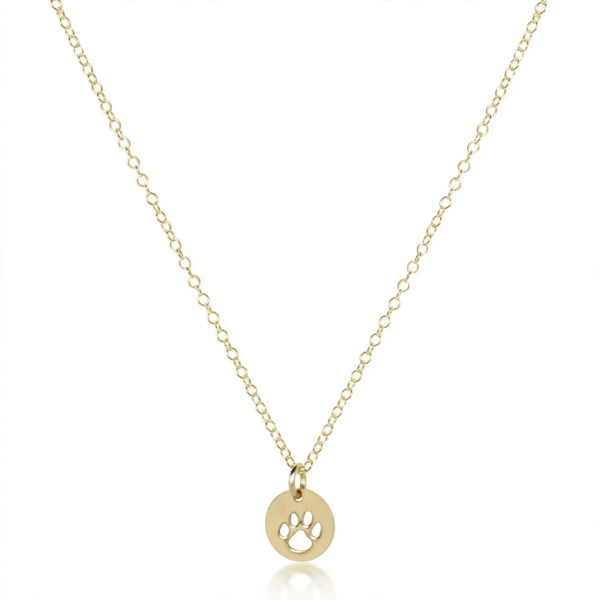 egirl 14" Necklace Gold - Paw Print Gold Disc