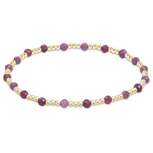 eGirl Gemstone Gold Sincerity 3mm Bracelet - Ruby