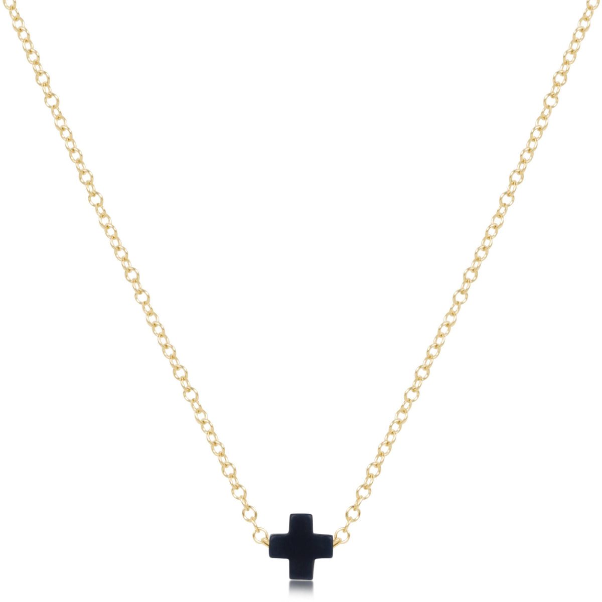 eGirl Small Signature Cross necklace in Navy