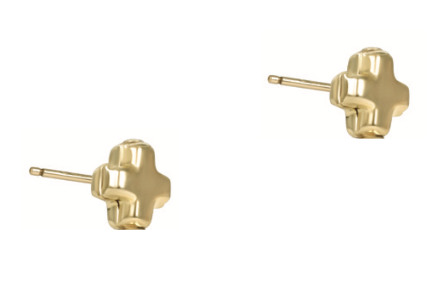 SIGNATURE CROSS SMALL GOLD STUD - GOLD