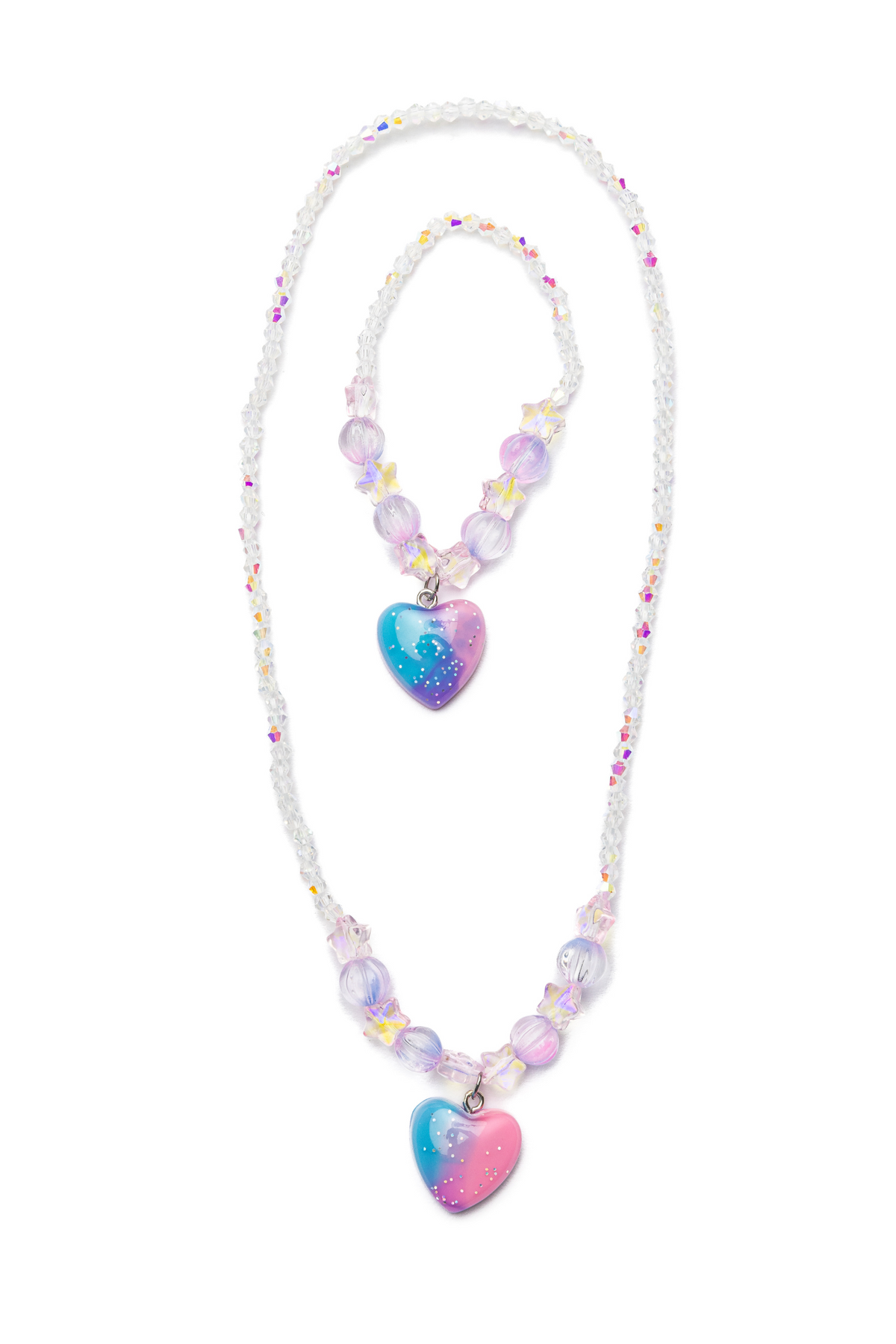 Galaxy Heart Necklace Bracelet Set by Great Pretenders