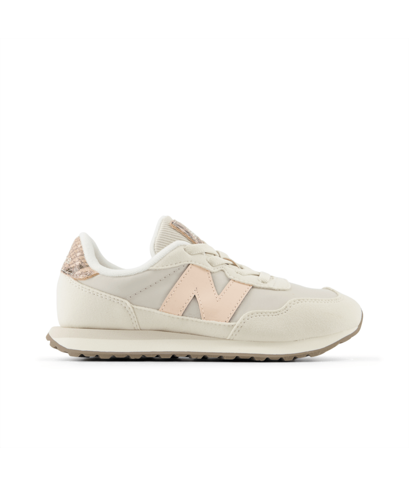 327 Bungee Lace (Little Kids) | beige pink