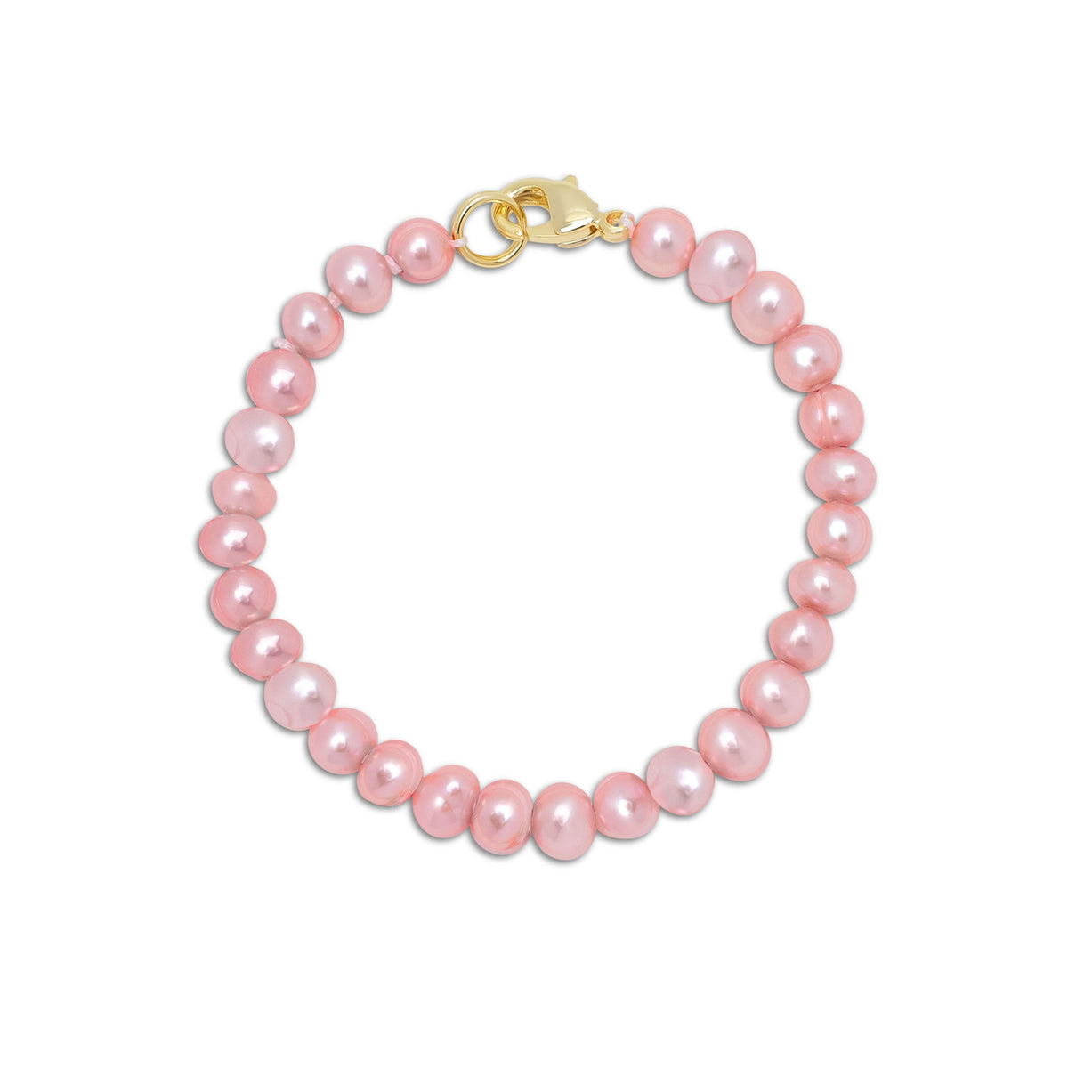 Freshwater Pearl Strand Bracelet (Baby) – Pink Pearl / 4.5"
