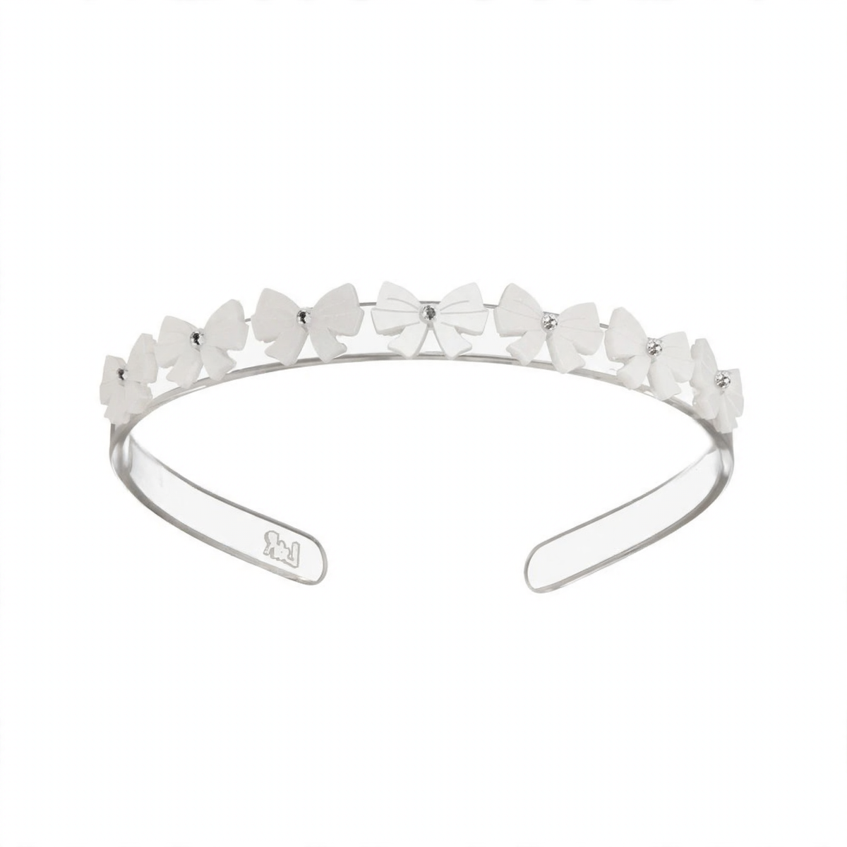 Mini Bows White Satin Headband