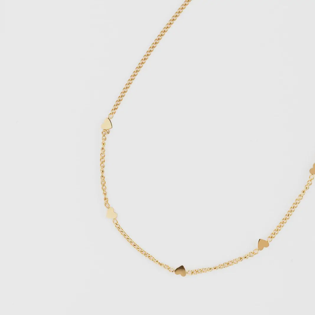 Mini Heart Necklace Gold