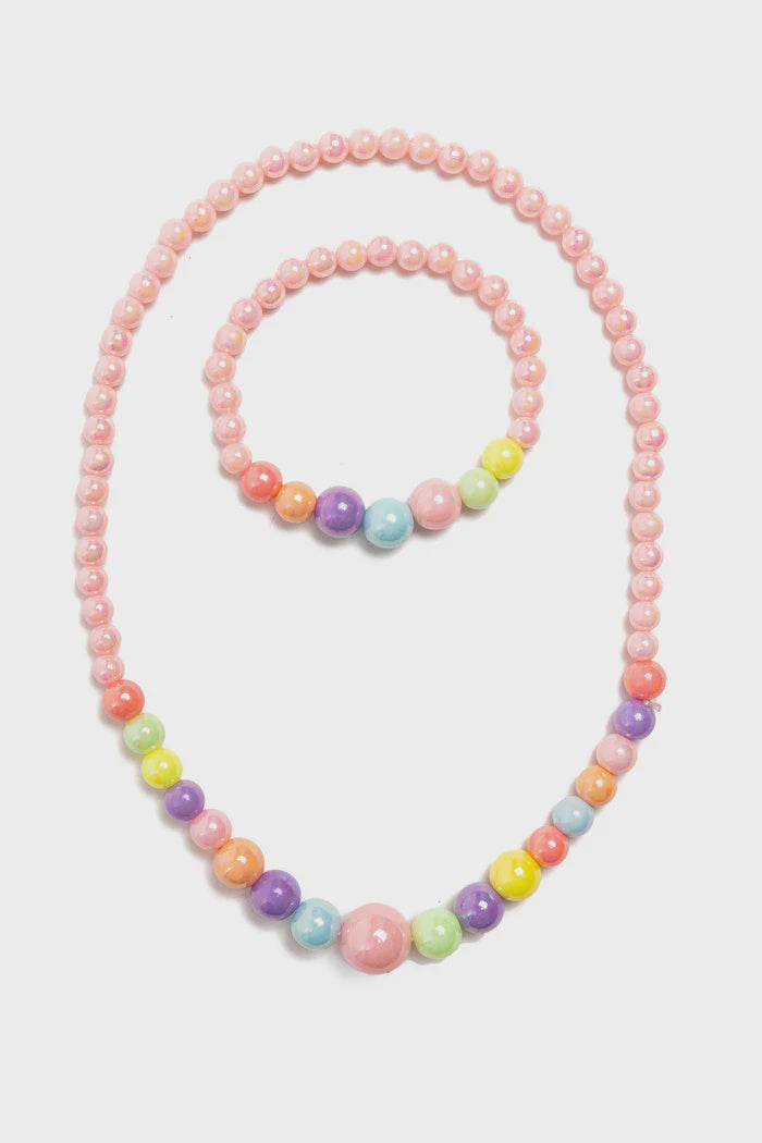 Pearly Pastel Necklace and Bracelet Set