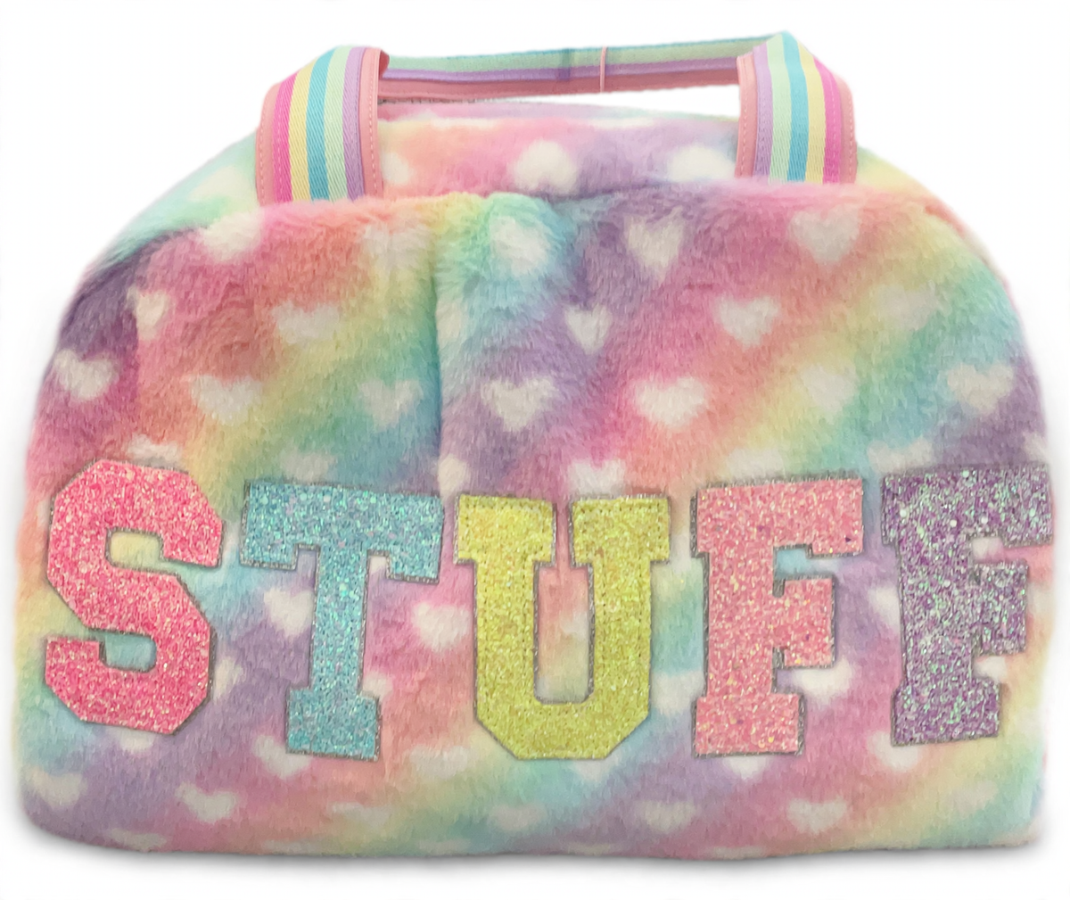Stuff Fuzzy Duffle Bubblegum Hearts