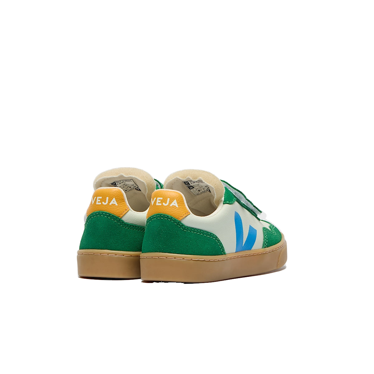 VEJA Veja Small V-90 O.T Leather — Jade Egee Emeraude — rear view (SX2021514); official square photo; original shoe pixels preserved