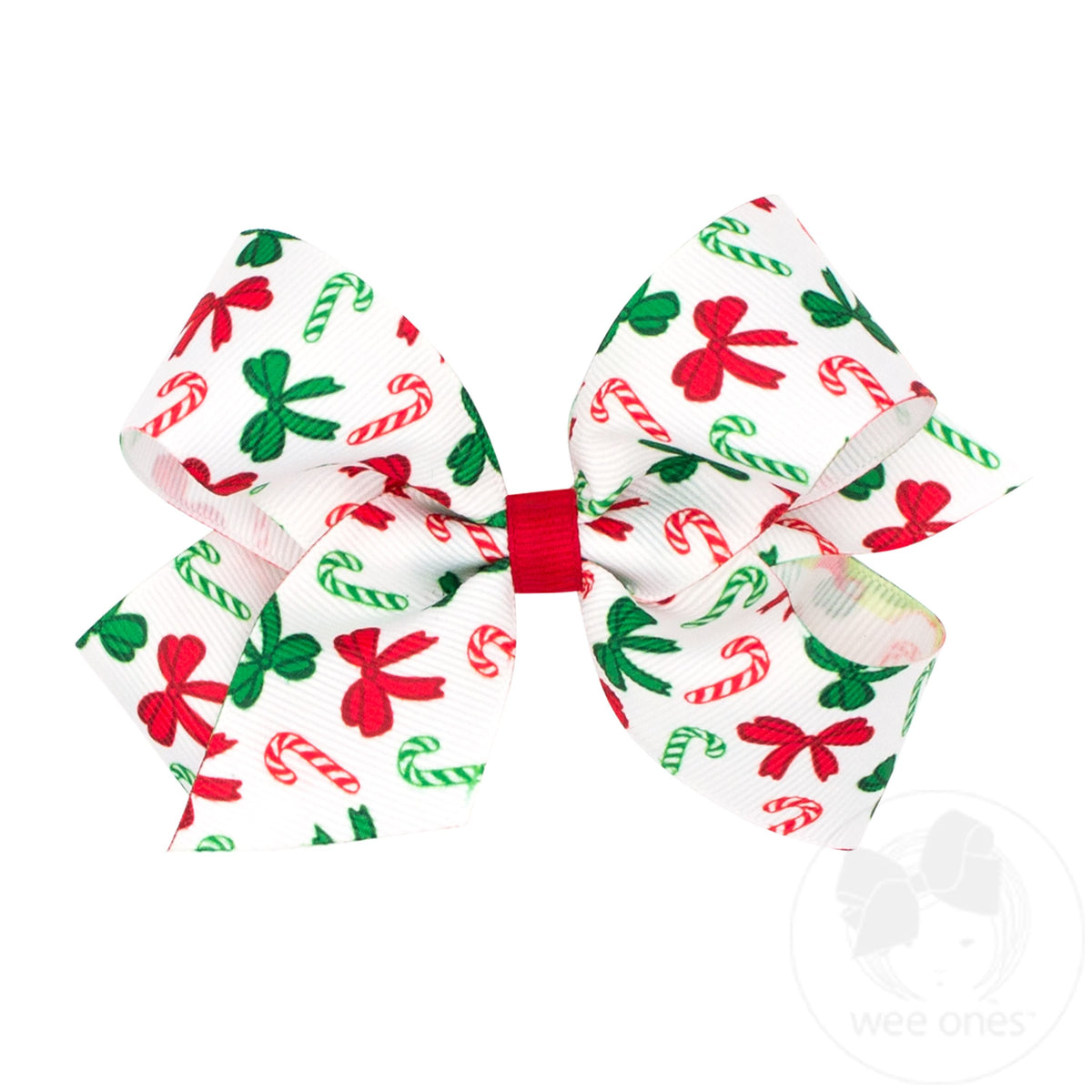 Medium Xmas Print Bow – Candy Cane