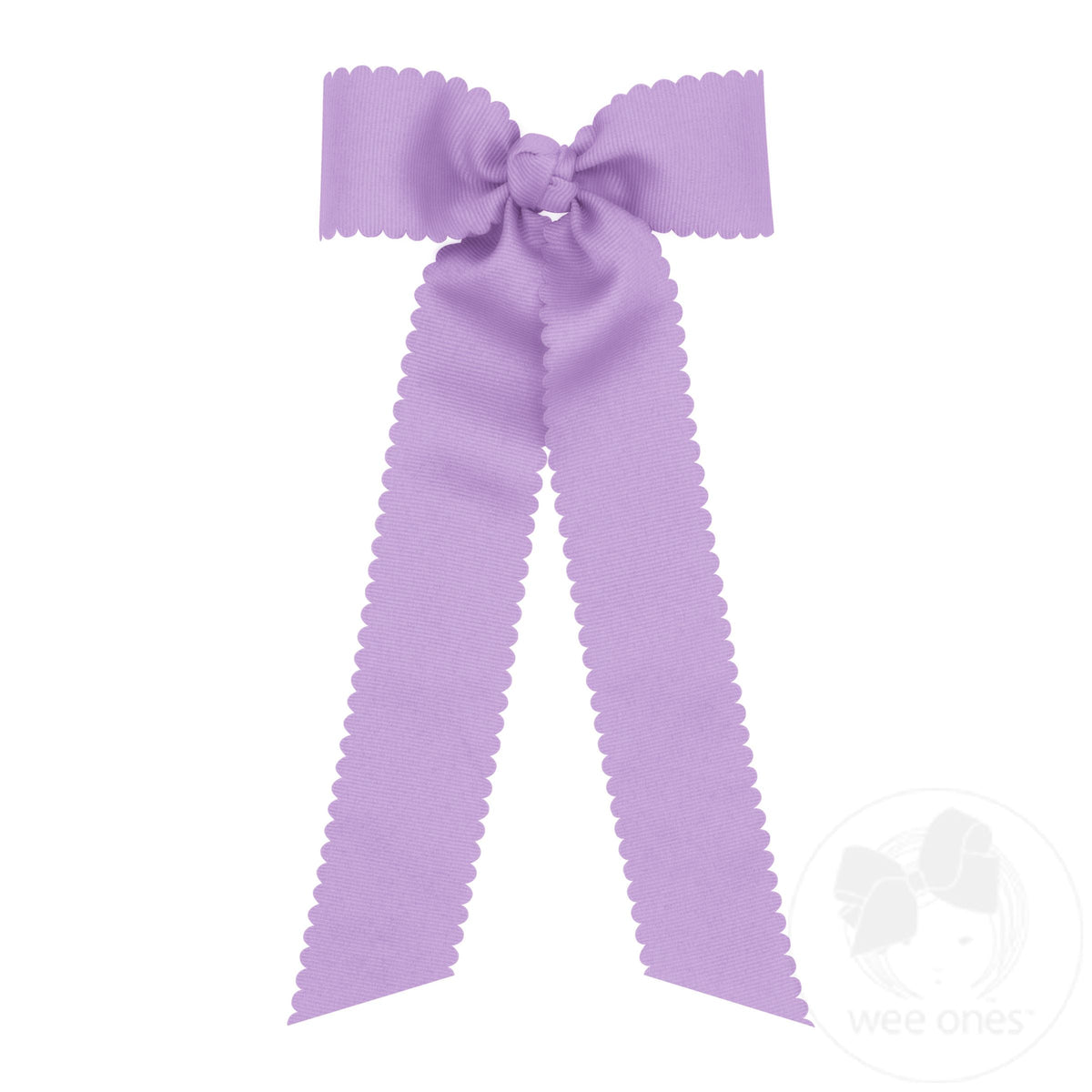 Medium Grosgrain Bowtie w/ Scalloped Edge Knot Wrap Streamer Tails – LOR