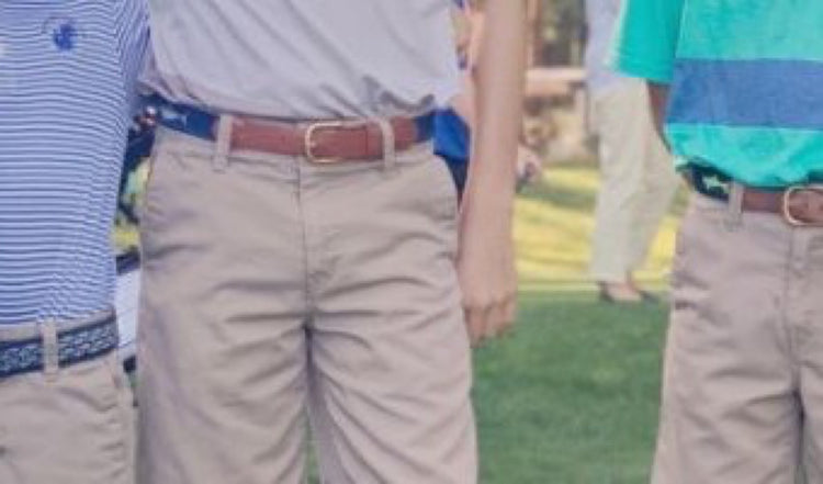 Boy wearing a Leather Man belt — waist detail