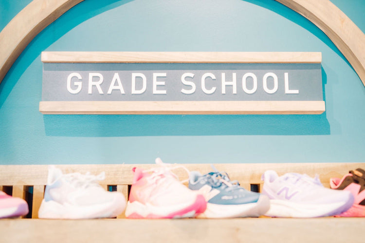 Grade School shoe wall display at Sprong