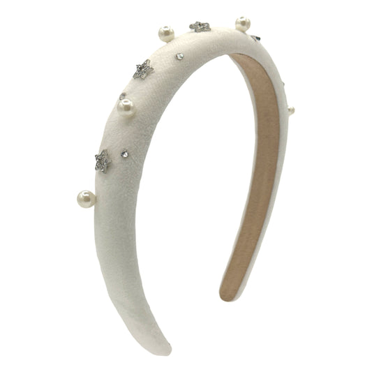 Velvet Pearl Star Thin Headband