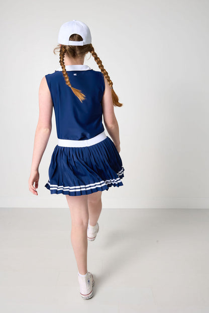 Pleated Skort - Navy (4)