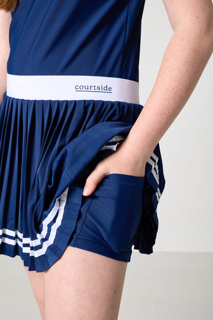 Pleated Skort - Navy (3)