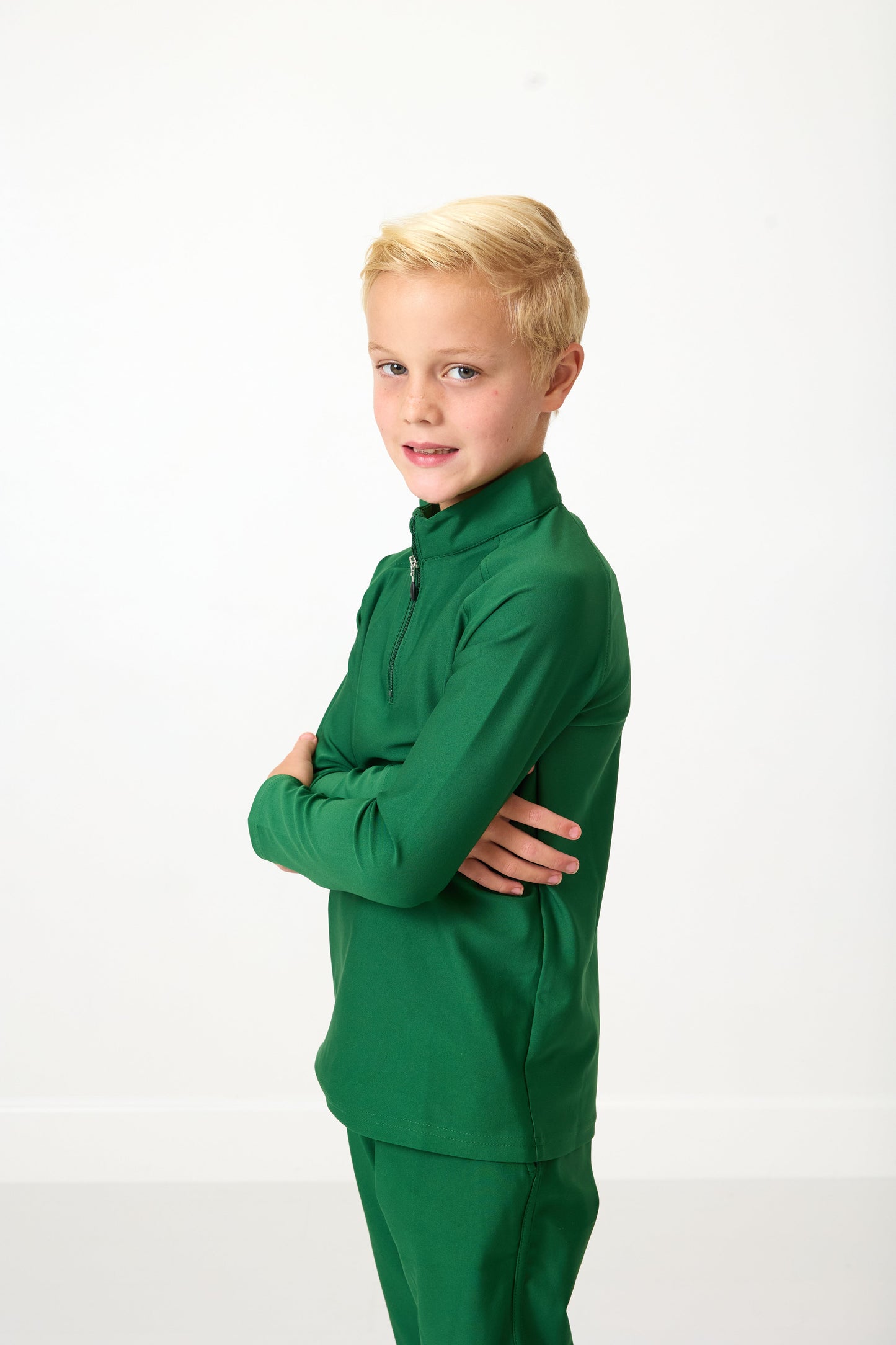 Retro Half Zip - Green (2)