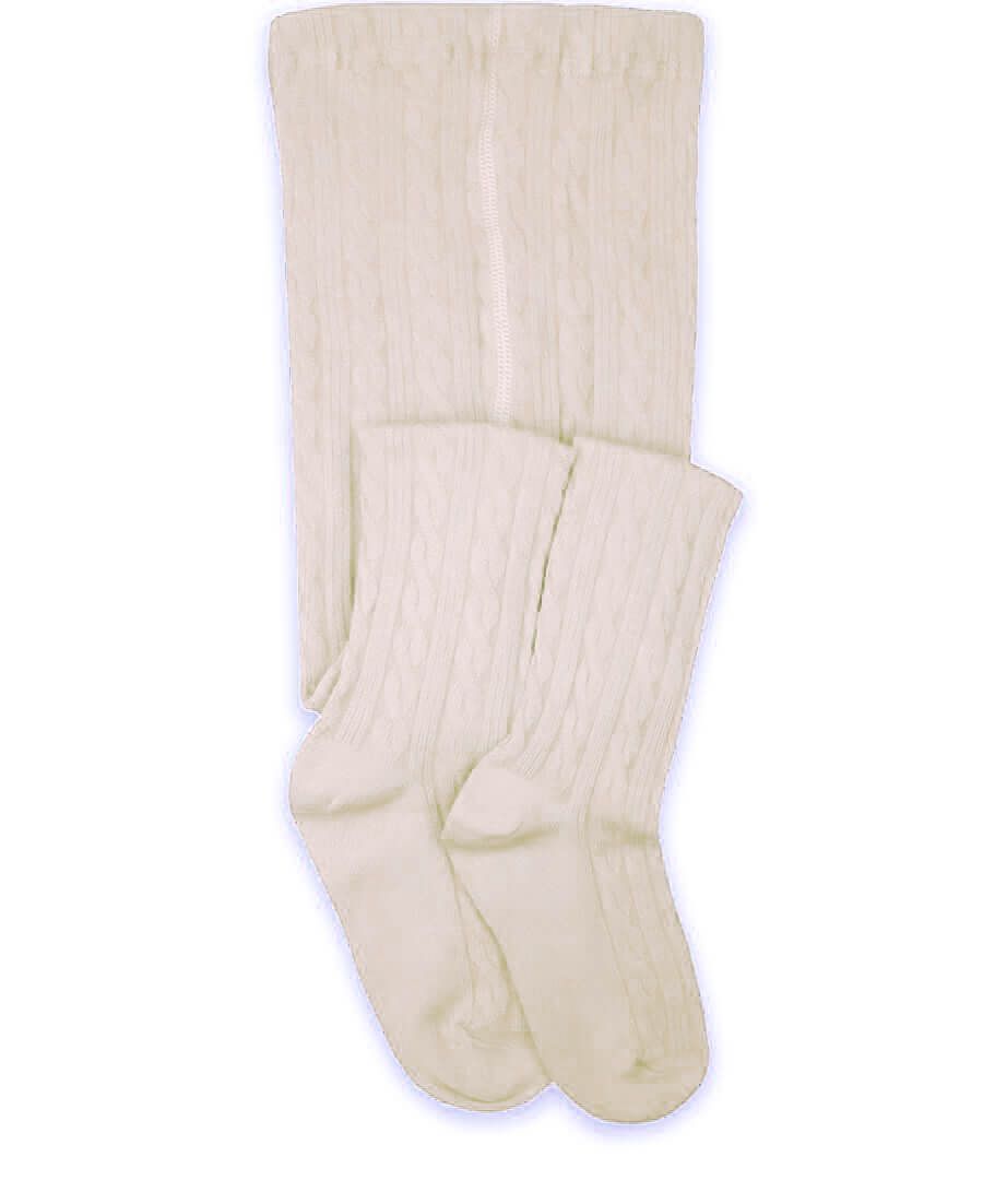 Jefferies Classic Cable Tights in Ivory, style 1560