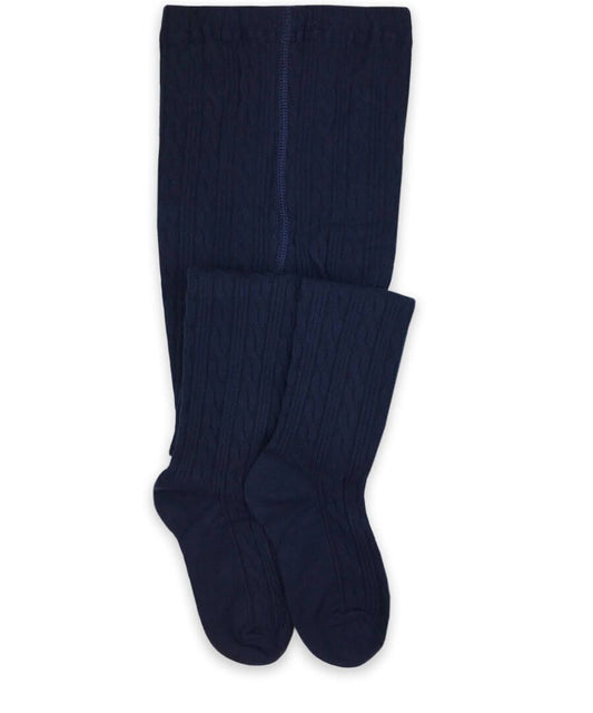 Jefferies Classic Cable Tights in Navy, style 1560