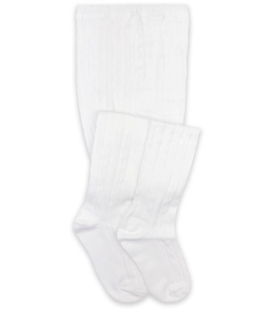 Jefferies Classic Cable Tights in White, style 1560