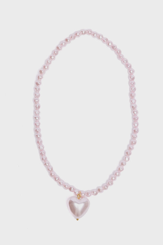 Pink Pearl Heart Necklace - 86144