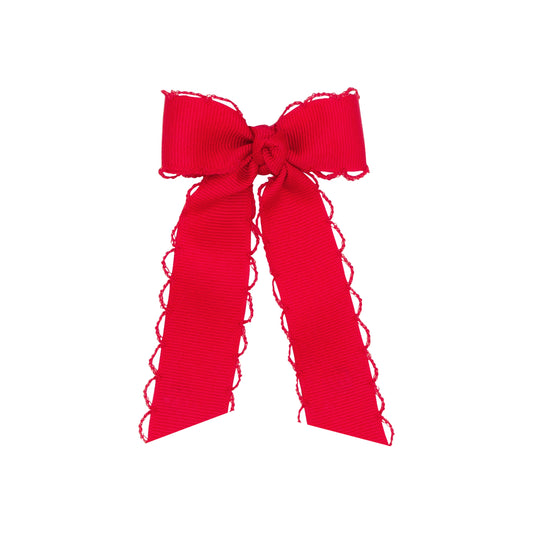 Tiny Grosgrain Bowtie with Matching Moonstitch Edge, Knot Wrap and Streamer Tails