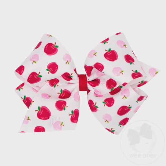 King Back to School Print Bow
