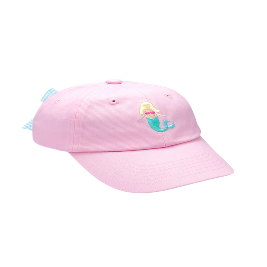 Pink Mermaid Bow Baseball Hat (Baby/Toddler, Youth)