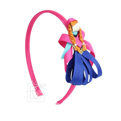 Beyond Creations Princess Headband - Royal blue/fuchsia - one headband