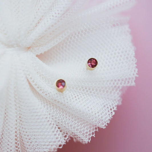 Tiny Pink Diamond Studs