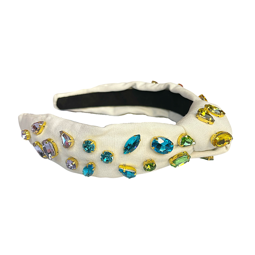 Brianna Cannon ivory rainbow gradient crystal headband, alternate view