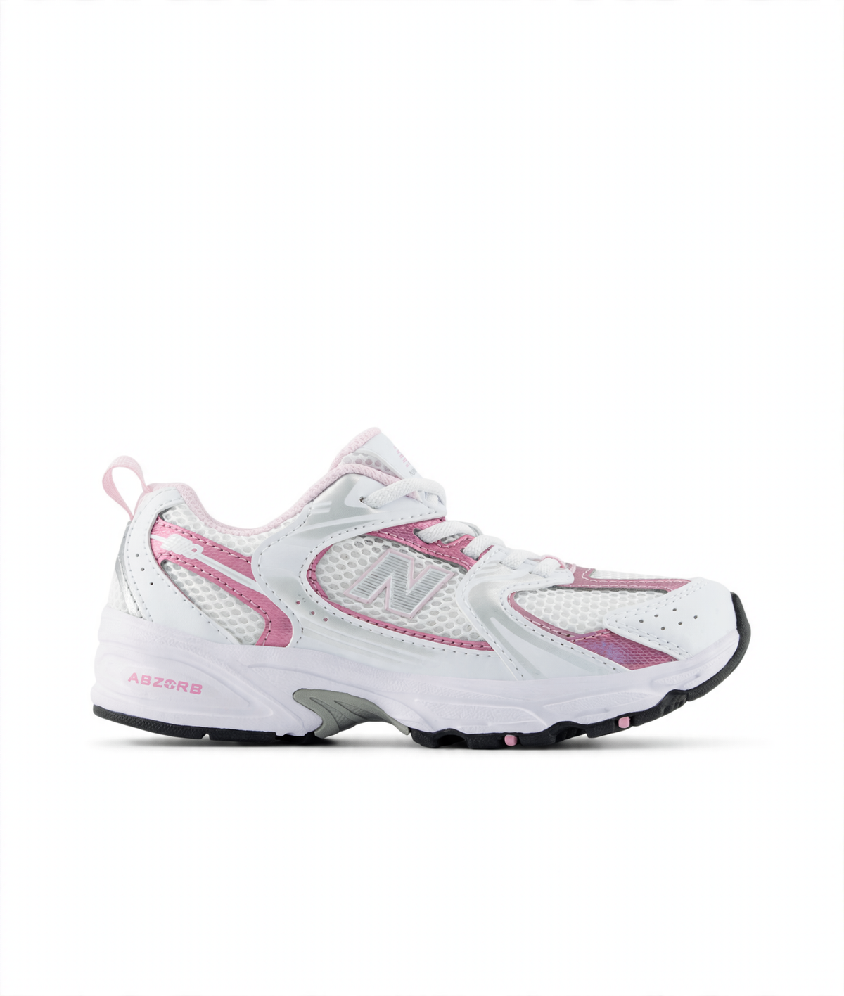 New Balance 530 Bungee Little Kids PZ530RK White with Pink Sugar - lateral view