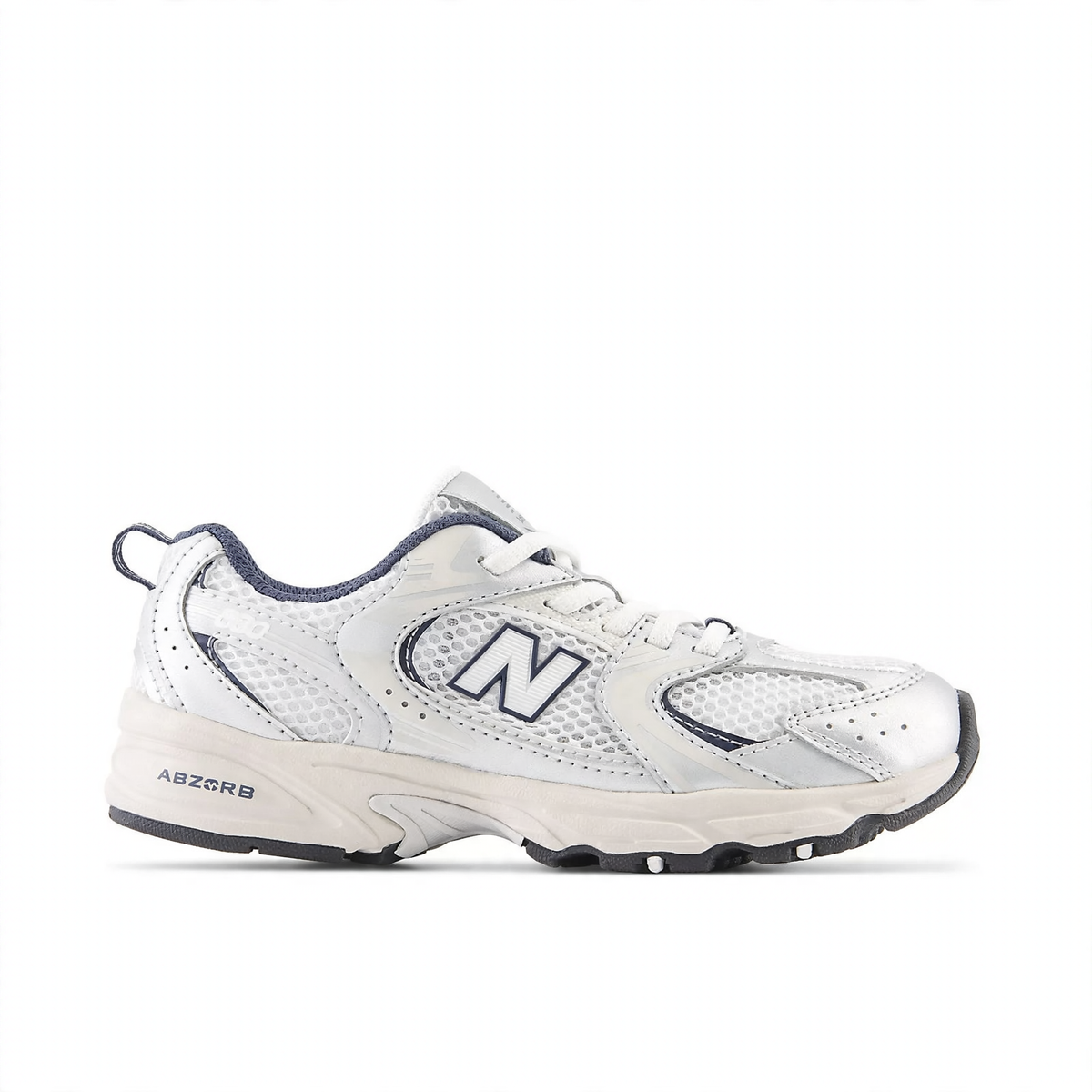New Balance 530 Bungee Little Kids PZ530KA Summer Fog with Nimbus Cloud and NB Navy - lateral view