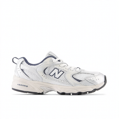 New Balance 530 Bungee Little Kids PZ530KA Summer Fog with Nimbus Cloud and NB Navy - lateral view