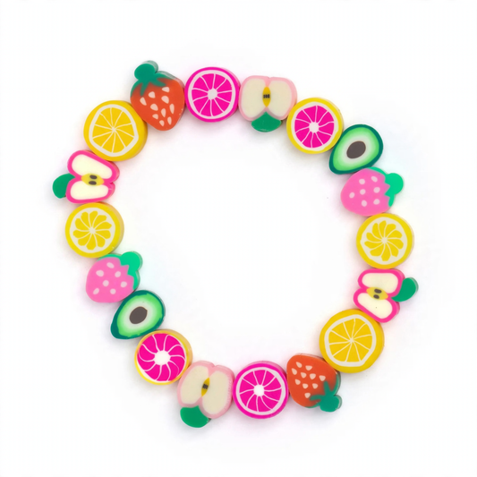 Great Pretenders Fruity Tooty Bracelet with colorful strawberry, apple, citrus and avocado-shaped beads