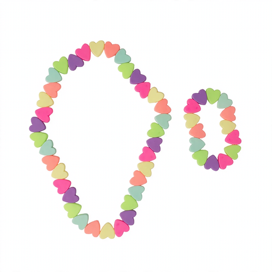 Sweet Tart Heart Necklace and Bracelet Set - 86122