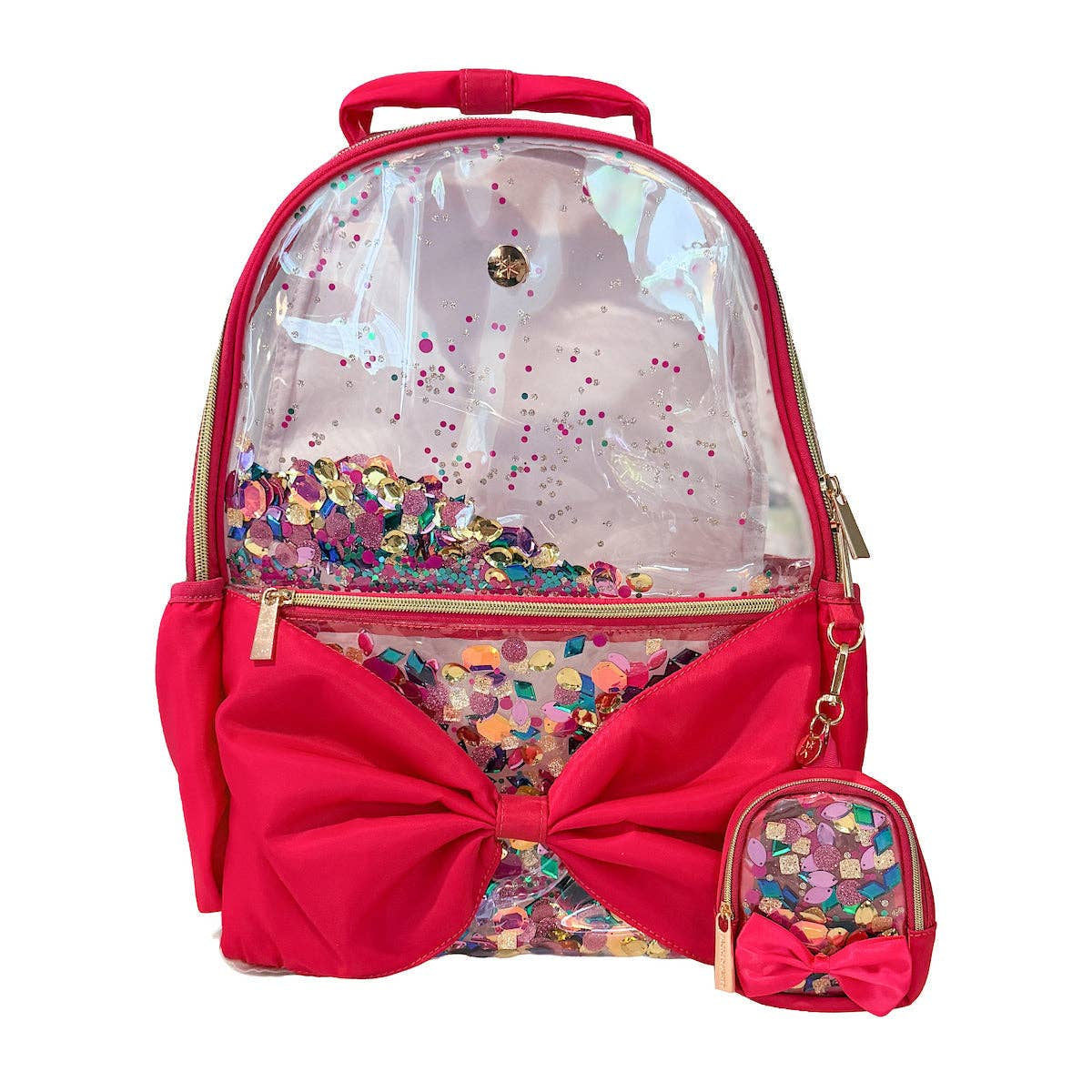 'Audrey' Bow & Jewels Confetti Clear Backpack