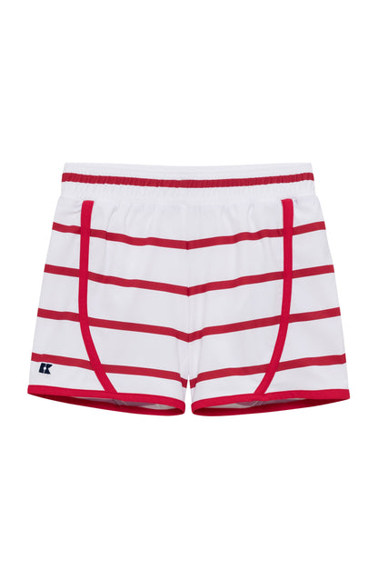 Girl's Super Short - Red/White Stripe