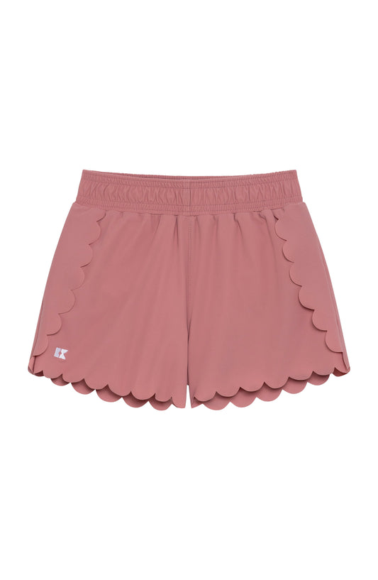 Scalloped Court Short - Dusty Pink
