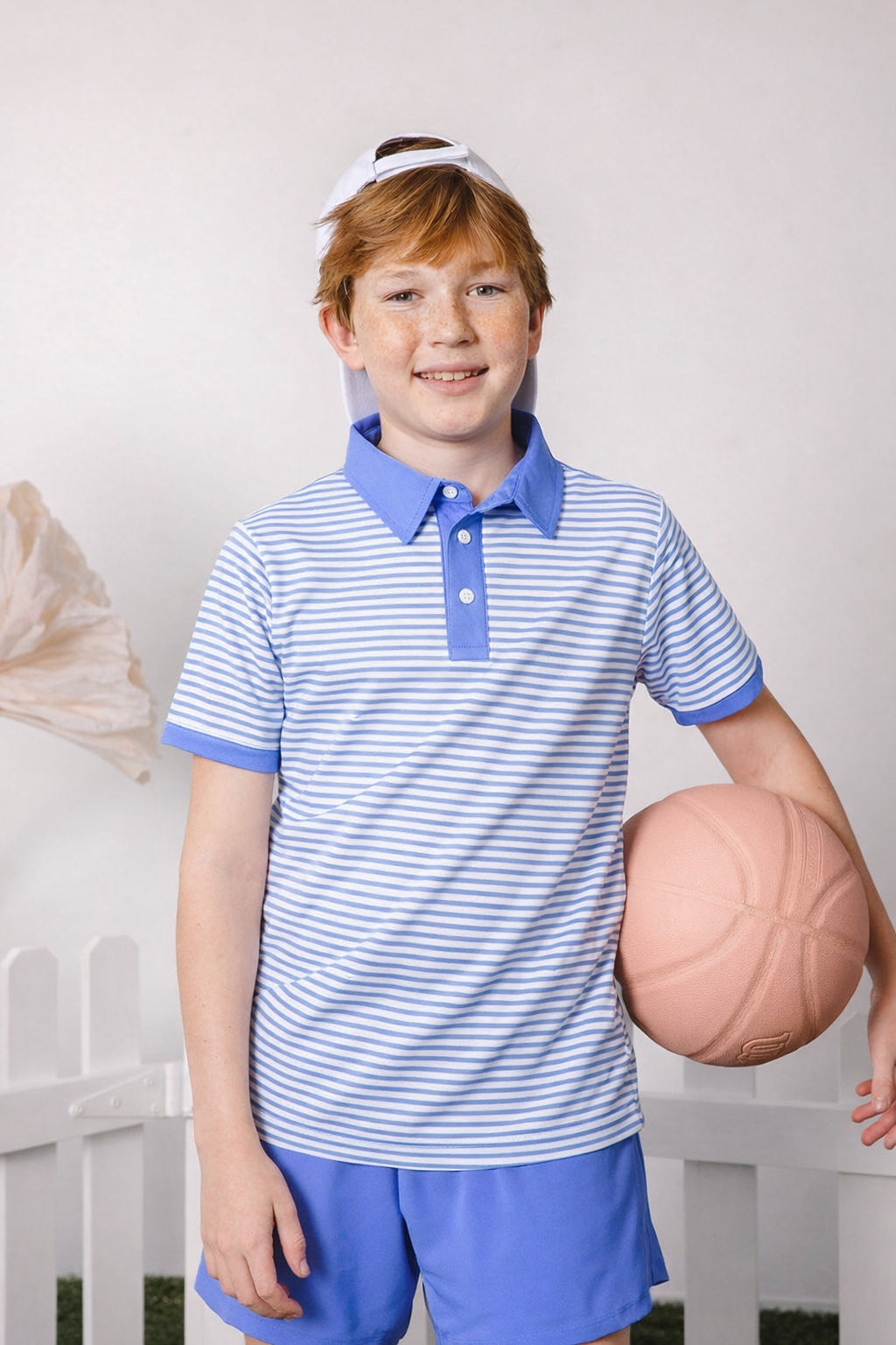 Polo Shirt - Sky Blue Thin Stripe (2)