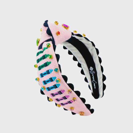 Colorful Crayons Cross Stitch Headband