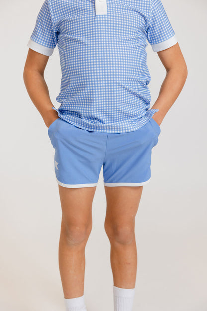Retro Super Short - Sky Blue w/White Piping (3)