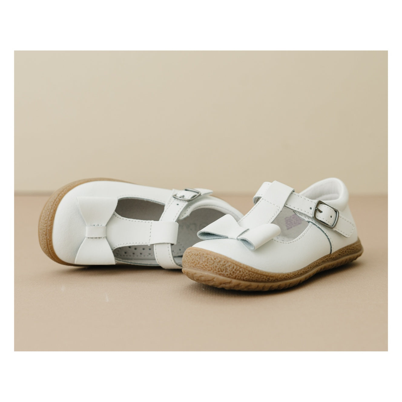 L'Amour Emma Bow T-Strap - White (3)