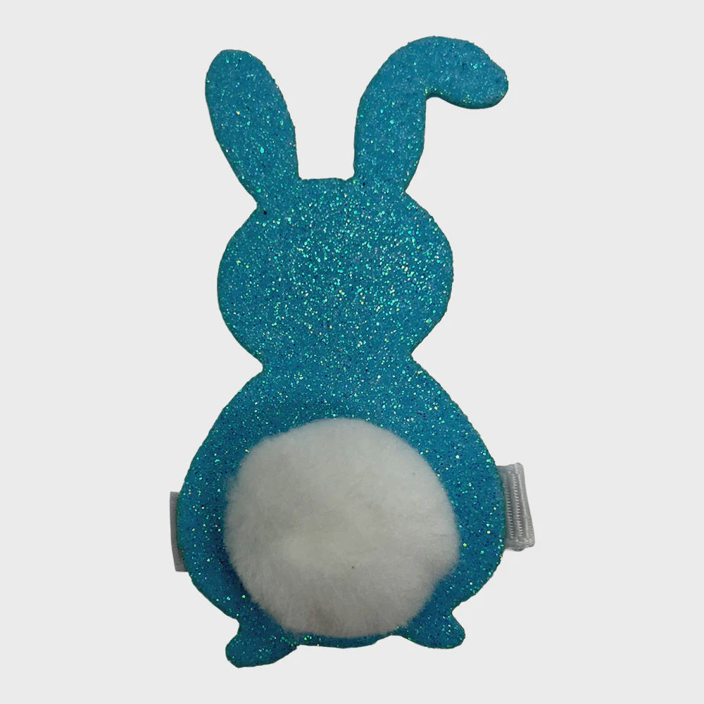 Glitter Bunny Clip - Blue